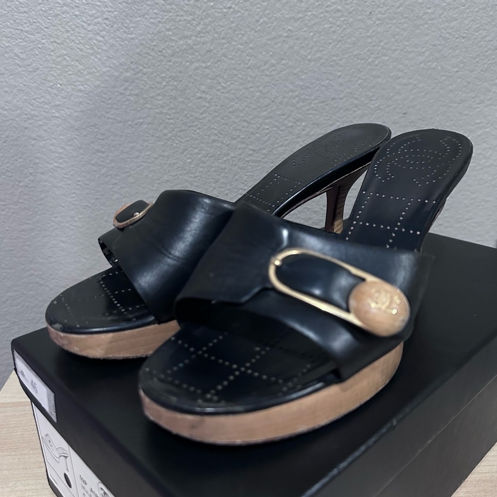 Authentic Chanel Wooden Mules with Chanel Box - Picture 13 of 13